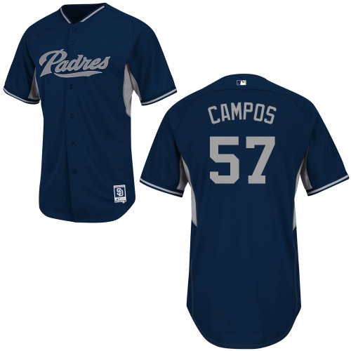 Leonel Campos #57 MLB Jersey-San Diego Padres Men's Authentic 2014 Road Cool Base BP Baseball Jersey